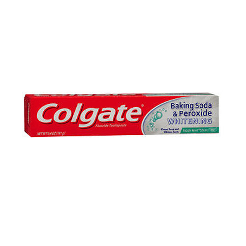 Colgate, Baking Soda And Peroxide Whitening Anticavity Fluoride Toothpaste Frosty Mint Stripe Gel, 6 Oz