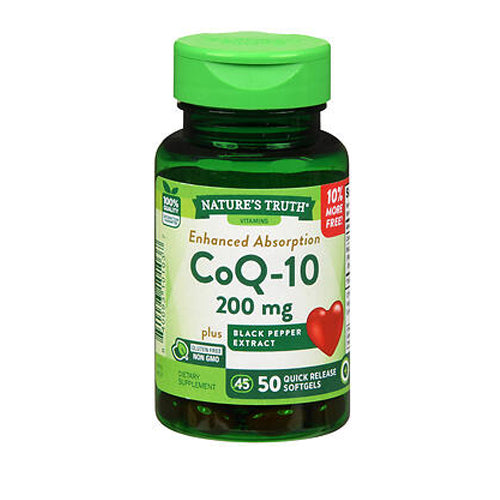 Nature's Truth, Coq-10 Plus Black Pepper Extract Quick Release Softgels, 200 Mg, 50 Caps