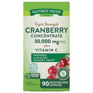 Nature's Truth, Triple Strength Cranberry Concentrate Plus Vitamin C, 30000 Mg, 90 Caps