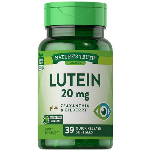 Nature's Truth, Lutein Plus Zeaxanthin And Bilberry, 20 Mg, 39 Softgels