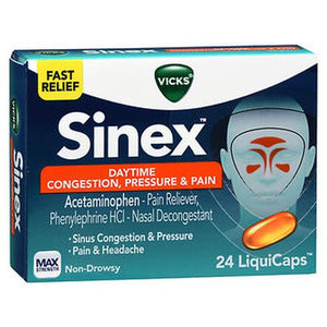 Vicks, Sinex Severe All In One Sinus Liquicaps, 24 Caps