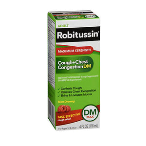 Robitussin, Adult Cough + Chest Congestion Dm Liquid Maximum Strength, 4 Oz