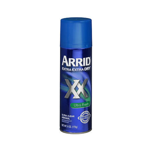 Arrid, Extra Extra Dry Antiperspirant Deodorant Ultra Clear Aerosol Ultra Fresh, 6 Oz