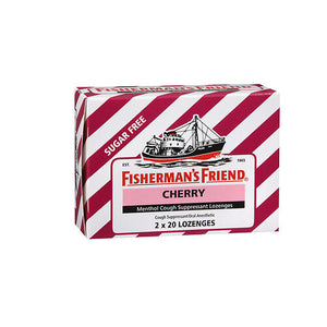Fisherman's Friend, Menthol Cough Suppressant Oral Anesthetic Lozenges Sugar Free Cherry, 40 Each