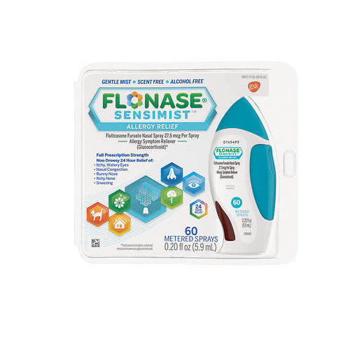 Flonase, 24 Hour Allergy Relief Fluticasone Furoate Sensimist Nasal Spray, 27.5 Mg, 0.20 Oz
