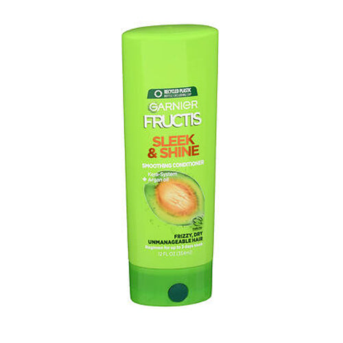 Garnier Fructis, Sleek And Shine Smoothing Conditioner For Frizzy Hair, 12 Oz