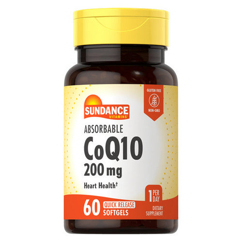 Sundance, Absorbable CoQ10 Plus Quick Release Softgels, 200 mg, 60 Tabs