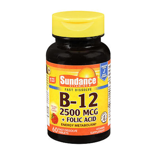 Sundance, Vitamin B12 Plus Folic Acid, 2500 Mcg, 60 Tabs