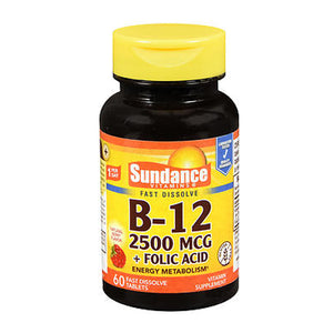 Sundance, Vitamin B12 Plus Folic Acid, 2500 Mcg, 60 Tabs