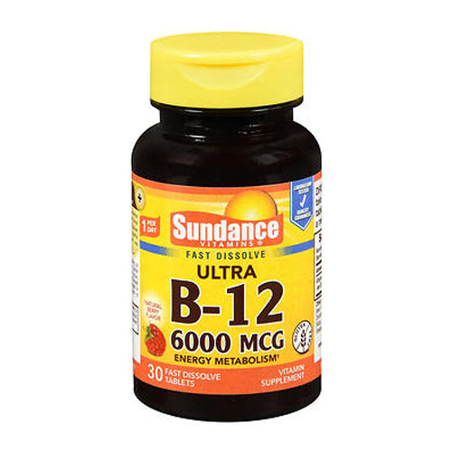 Sundance, Fast Dissolve Ultra Vitamin B-12, 6000 mcg, 30 Tabs