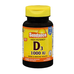 Sundance, Vitamin D3 Quick Release Softgels, 1000 IU, 100 Tabs