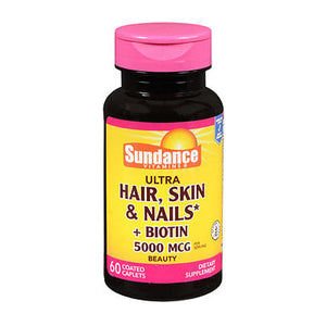 Sundance, Ultra Hair Skin And Nails + Biotin, 5000 mcg, 60 Tabs