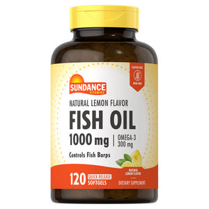 Sundance, Fish Oil Omega-3 Quick Release Softgels Natural Lemon, 1000 mg, 120 Tabs