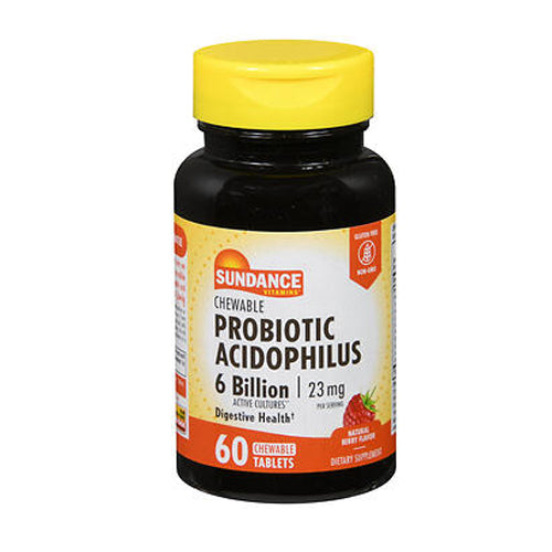 Sundance, Probiotic Acidophilus Active Cultures Chewable Natural Berry, 17 Mg, 60 Tabs