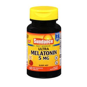 Sundance, Melatonin Fast Dissolve Ultra Natural Berry Flavor, 5 mg, 60 Tabs