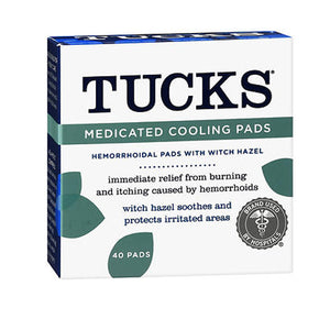Tucks, Medicated Cooling Hemorrhoidal Relief Pads, 40 Count