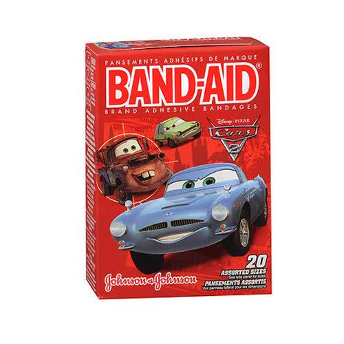 Band-Aid, Adhesive Bandages Disney Pixar Cars 3 Assorted Sizes, 20 Each