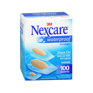 Nexcare, Waterproof Bandages Assorted Size, 100 Each