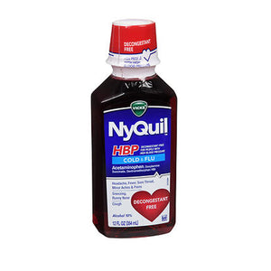 Vicks, Nyquil Hbp Cold And Flu Liquid Cherry Flavor, 12 Oz