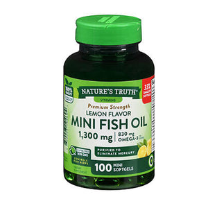 Nature's Truth, Fish Oil Mini Softgels Lemon, 1300 mg, 100 Caps