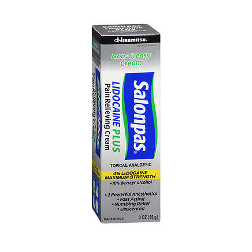 Salonpas, Lidocaine 4% Plus Pain Relieving Cream, 3 Oz