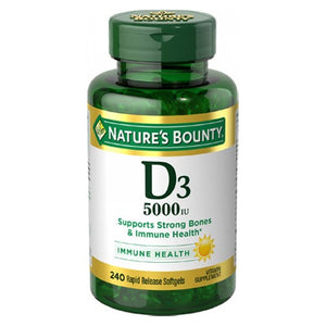 Nature's Bounty, Vitamin D3, 5000 IU, 240 Softgels