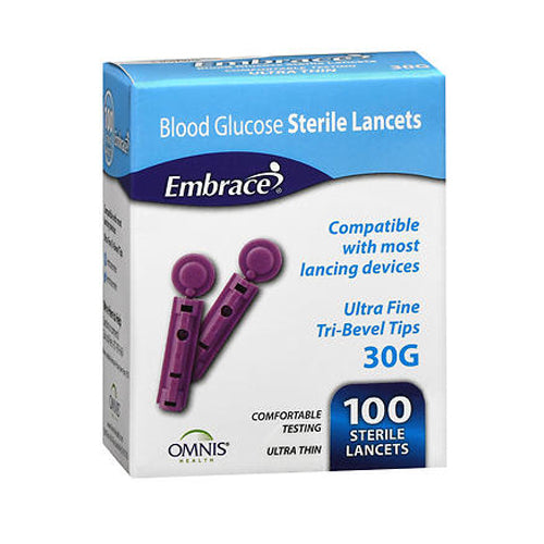 Embrance, Blood Glucose Sterile Lancets 30G, 100 UNIT