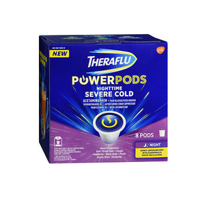 Theraflu, Nighttime Severe Cold Power Pods Honey Lemon Infused With Chamomile & White Tea Flavors, 8 Each