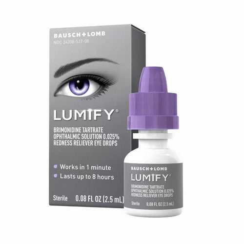 Bausch + Lomb, Lumify Brimonidine Tartrate 0.025% Redness Reliever Eye Drops, 2.5 ml