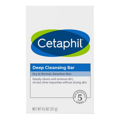 Cetaphil, Deep Cleansing Bar Dry To Normal Sensitive Skin, 4.5 Oz