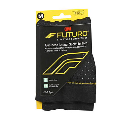 Futuro, Lifestyle Compression Business Casual Socks For Men Moderate Medium Black, 1 Each