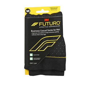 Futuro, Lifestyle Compression Business Casual Socks For Men Moderate Medium Black, 1 Each