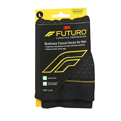 Futuro, Lifestyle Compression Business Casual Socks For Men Moderate Large Black, 1 Each