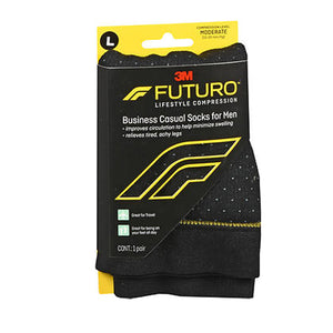 Futuro, Lifestyle Compression Business Casual Socks For Men Moderate Large Black, 1 Each