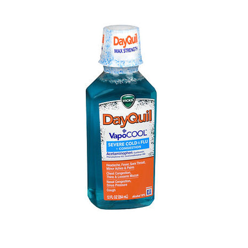 Vicks, Dayquil Severe Cold And Flu Plus Congestion Liquid Vapocool, 12 Oz