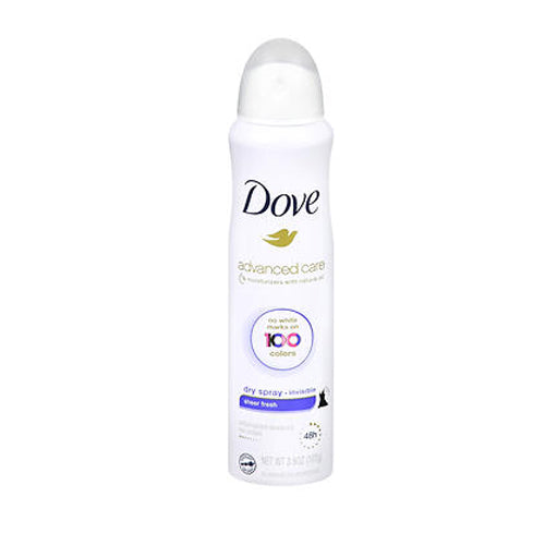 Dove, Advanced Care Antiperspirant Deodorant Dry Spray Invisible Sheer Fresh, 3.8 Oz