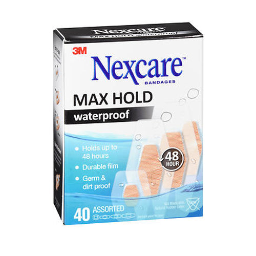 Nexcare, Max Hold Waterproof Bandages Assorted, 40 Each