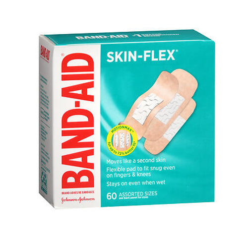 Band-Aid, Skin-Flex Adhesive Bandages Assorted Sizes, 60 Each
