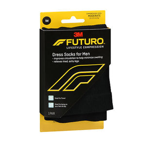 Futuro, Lifestyle Compression Dress Socks For Men Moderate Medium Black, 1 Each