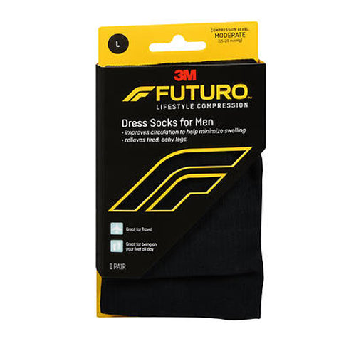 Futuro, Lifestyle Compression Dress Socks For Men Moderate Large Black, 1 Each