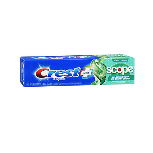 Crest, Plus Scope Anticavity Fluoride Toothpaste Minty Fresh Striped, 5.4 Oz