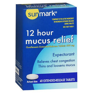 Sunmark, 12 Hour Mucus Relief, 600 mg, 40 Tabs