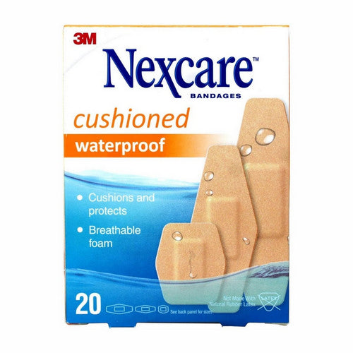 Nexcare, Cushioned Bandages Waterproof Assorted, 20 Each