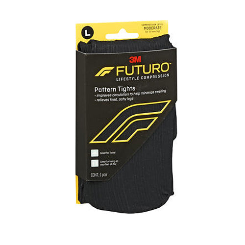 Futuro, Lifestyle Compression Pattern Tights Moderate Large Black, 1 Each