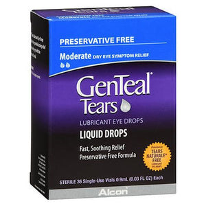 Genteal, Tears Lubricant Eye Drops Moderate Preservative Free, 36 Each