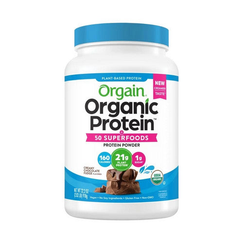 Orgain, Organic Vegan Protein Powder Plus 50 Superfoods Plant Based Creamy Chocolate Fudge, 2.02 Lbs