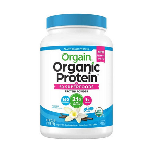 Orgain, Organic Vegan Protein Powder Plus 50 Superfoods Plant Based Vanilla Bean, 2.02 Lbs