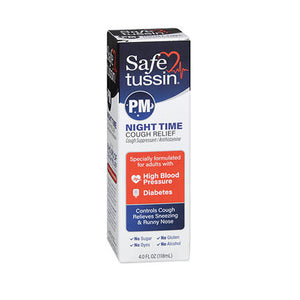 Safetussin, PM Night Time Cough Relief Liquid, 4 Oz