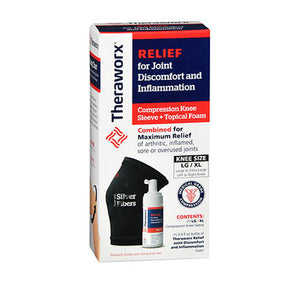 Theraworx, Compression Knee Sleeve + Topical Foam Large And Xl, 1 Each