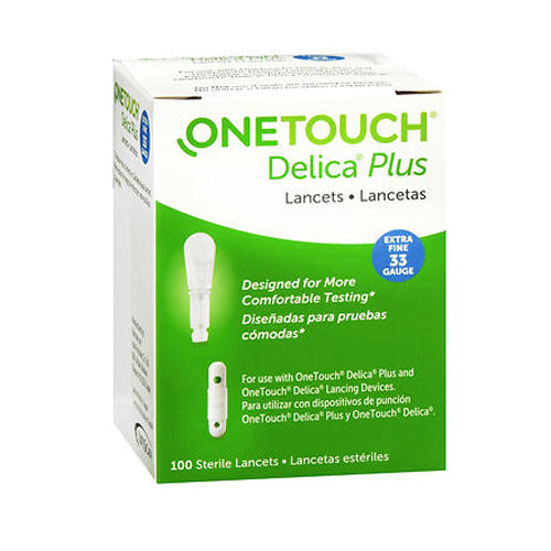 Onetouch, Delica Plus Lancets Extra Fine 33 Gauge, 100 Count